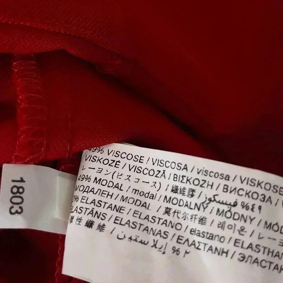 Mango Midi Casual Red 3/4 Sleeve Round Neckline Straight Hem Dress  Size XS - Picture 7 of 12